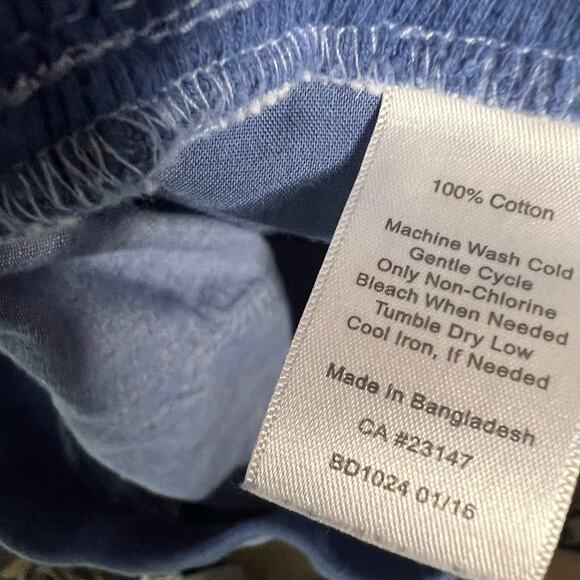 Talbots Pants Size 8 Womens Blue Chambray Straight Leg Pull On Cotton - Picture 6 of 7